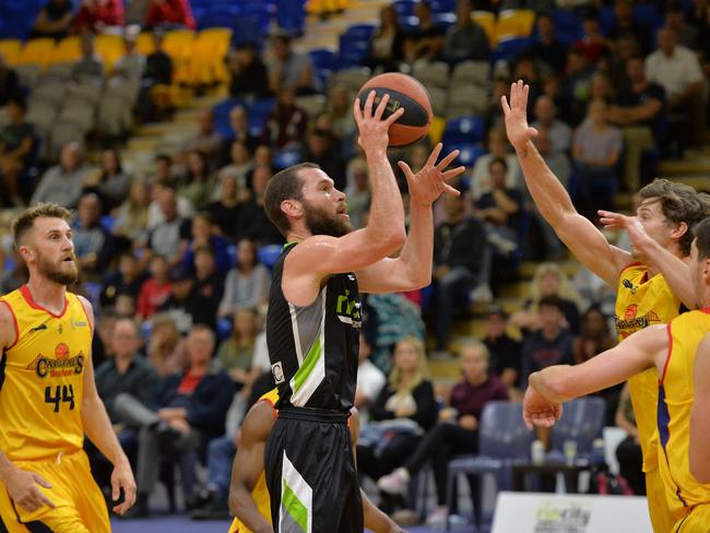 BASKETBALL: USC Rip City VS Brisbane Capitals. Rip's Isaih Tueta.