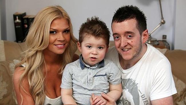 Darren Donaghey (right) with his fiance Kate Cathart (left) and their two-year-old son Ja