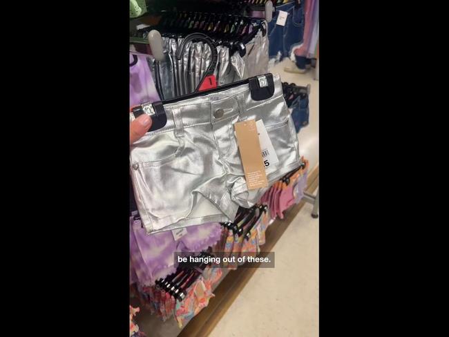 Mum calls out Kmart selling silver micro shorts for 3yos