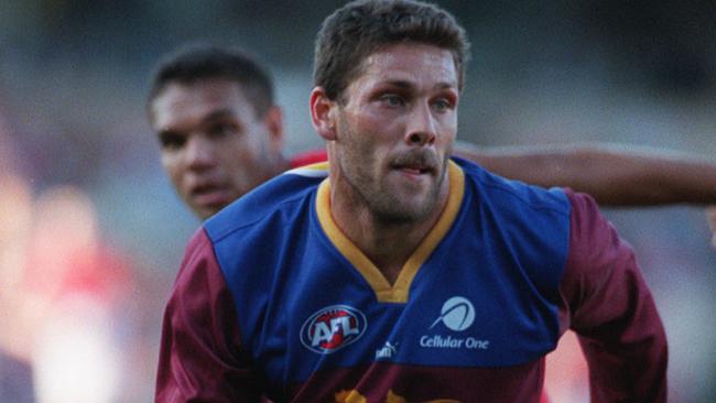 Darryl White in his Brisbane Lions days. Another NT star, Sydney’s Robbie AhMat, is in the background.