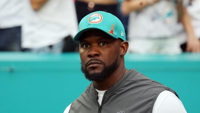 Former head coach Brian Flores of the Miami Dolphins. Photo by Mark Brown/Getty Images.