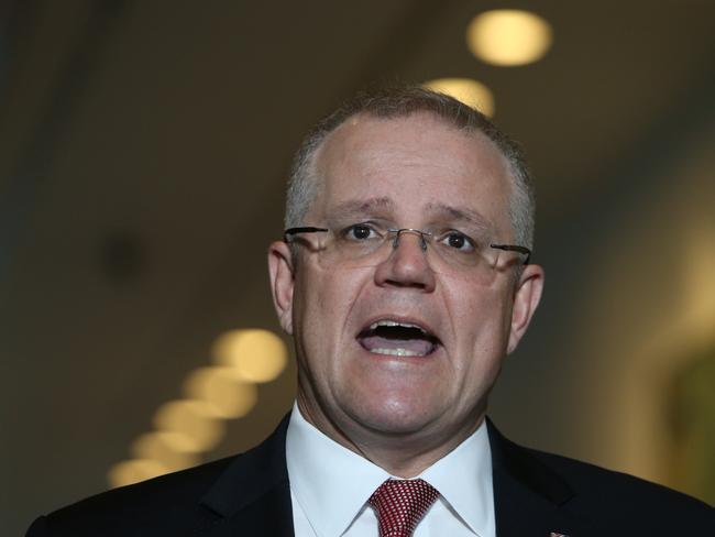 Scott Morrison has hit out at the ABC in a heated radio interview over a Liberal Party vote to privatise the broadcaster. Picture: Kym Smith