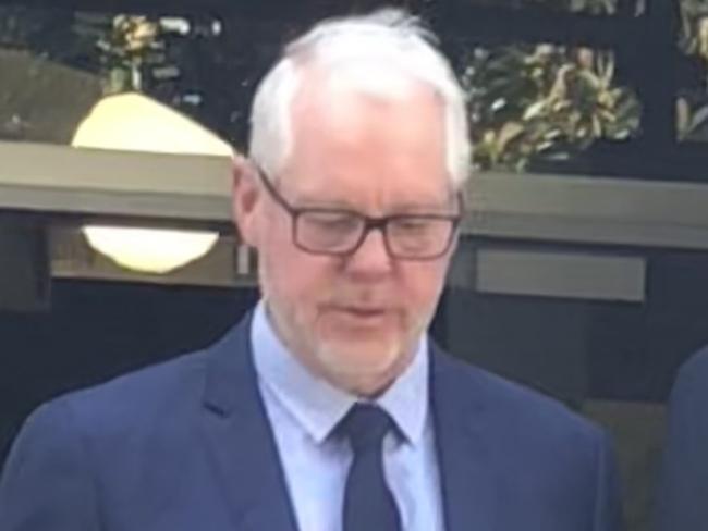 Matthew Page, 62, of Newport, leaving Manly Local Court on Thursday,  September 7, 2023, where he faced  a string of charges related to allegations that he recorded intimate images of people including a 13-year-old girl, at an Airbnb. Picture: Jim O'Rourke