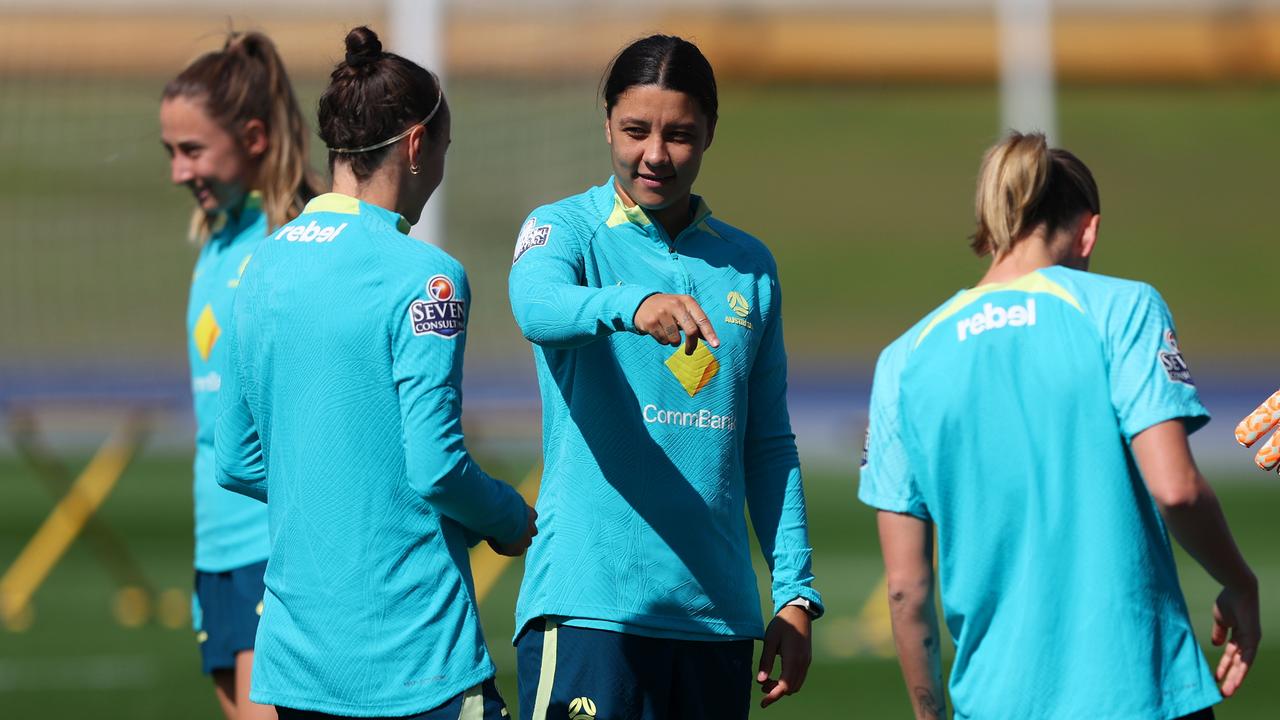 Kerr (centre) has barely participated in any training session since her injury was first reported. (Photo by Chris Hyde/Getty Images)