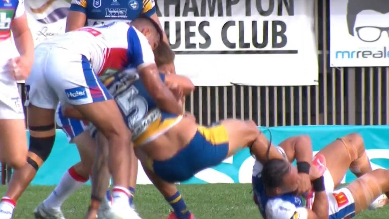 The ugly tackle. Photo: Fox Sports