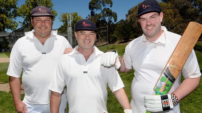 Jim Phillips with Mike Jansen and his son Jamie. Picture: Steve Tanner