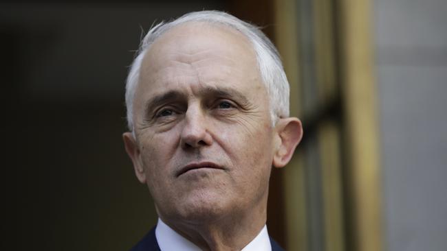 Malcolm Turnbull gives his final press conference after vacating the Liberal Party leadership. Picture: Sean Davey