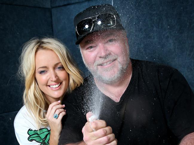 Jackie O and Kyle Sandilands celebrate the number one radio ratings for Sydney KIIS 1065  at Caf  Del Mar in  Cockle Bay.