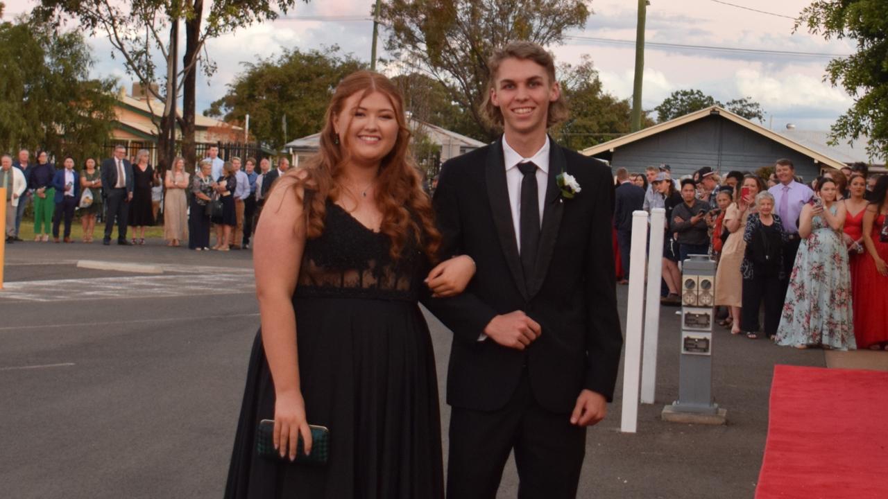 Sophie Commens and Caleb Bain at Dalby State High School's Formal 2022