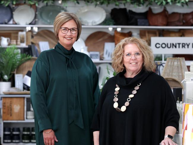 Finders Keepers staff (L-R) Susan Drayton and Karen Buckingham in the Muswellbrook fabric and homewares store. Susan wants “more information” before making a call on nuclear. Picture: Jane Dempster/Daily Telegraph.