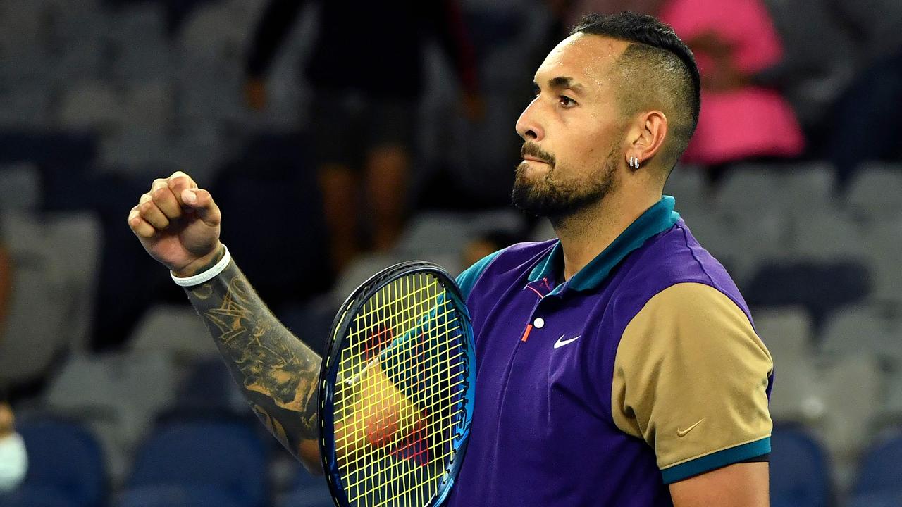 Nick Kyrgios reacted with bemusement to Novak Djokovic’s comments on Sunday.