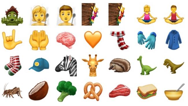 There are new fitness emoji, new animal emoji, new food emoji and new naked people in a sauna with a spoon emoji. Picture: Emojipedia (<a href="http://emojipedia.org" title="emojipedia.org">http://emojipedia.org)</a>.