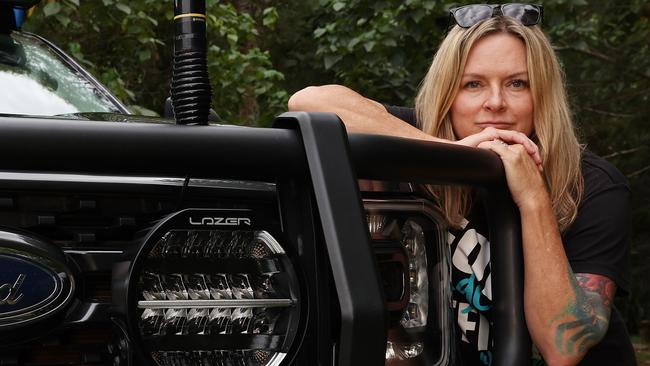 Jane Cartwright founder of an all-female Ford Ranger club with nearly 4000 members, with her $200k custom Ranger,  Alexandra Hills. Picture: Liam Kidston