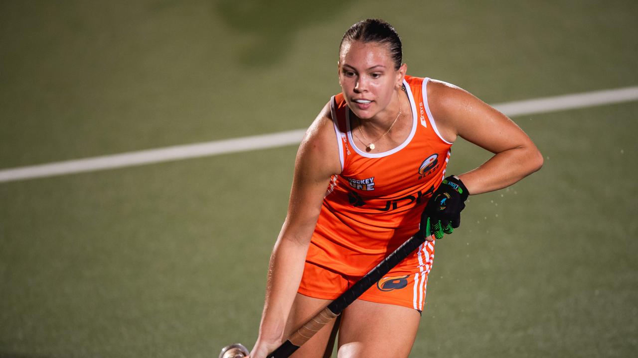 The first Festival of Hockey match between the Territory Stingers and Brisbane Blaze. Picture: Pema Tamang Pakhrin