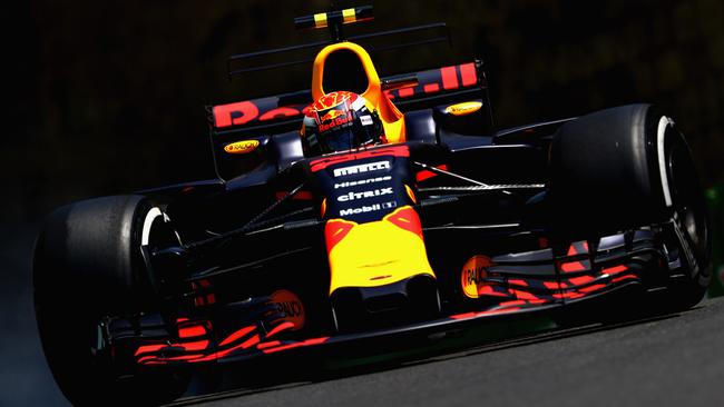 Max Verstappen on track during practice for the Azerbaijan F1 Grand Prix.
