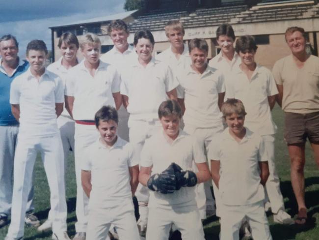 Blair Hunter (second from left) captained the old Wonthaggi association to a Junior Country Week title in 1986.