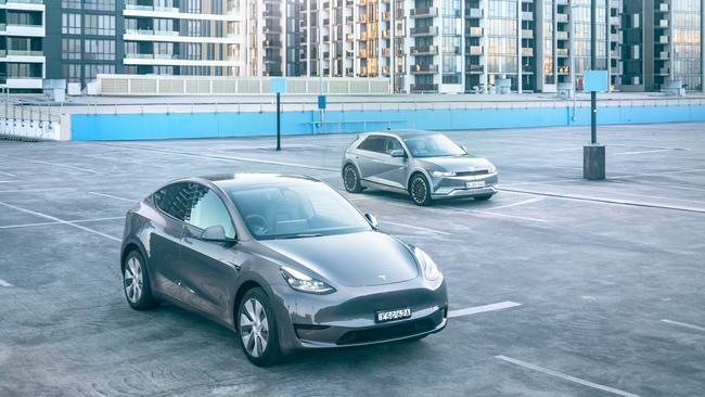 Tesla customers can order a car and take delivery in weeks. That’s not the case for rivals such as the Hyundai Ioniq 5. Photo: Thomas Wielecki.