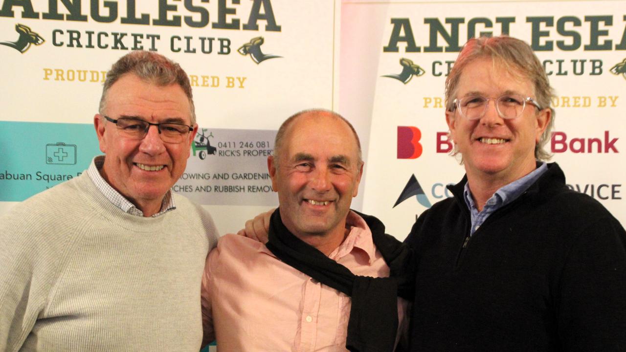 Rob Vines, Steve Field and Bryan Thomas at the Anglesea Cricket Club’s season launch. Picture: Supplied