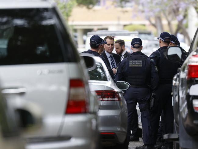 Police on the scene after shots were reportedly fired in Kirribilli. Picture: Jonathan Ng