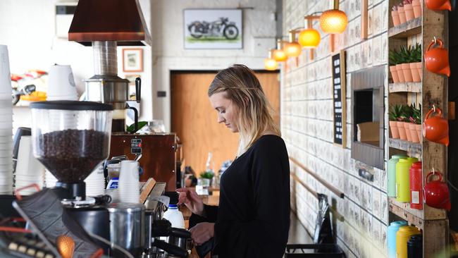 Barista Sian Jones is heartbroken by the cafe’s financial stress. Picture: Josie Hayden