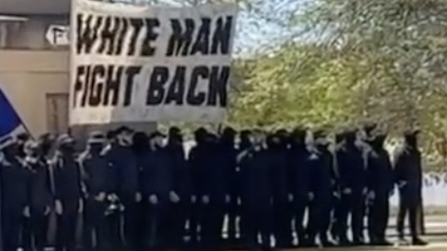 A 'White supremacist' rally in the country NSW town of Corowa. Picture: Supplied