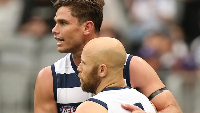 There’s little fan love for superstars Tom Hawkins and Gary Ablett. Pic: Getty Images