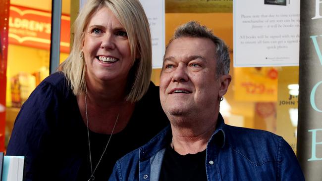 Jimmy Barnes poses with this fan.