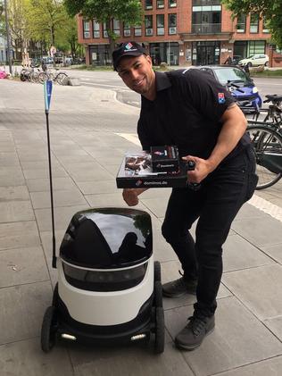 Domino's has delivered its first pizza by robot.