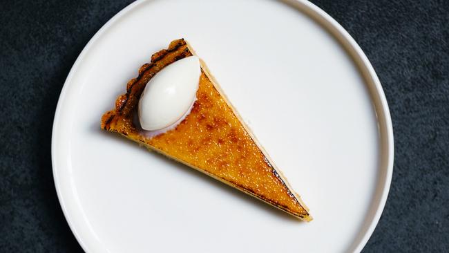 The burnt custard tart at Collins Quarter.