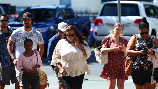 Family members of Ailsa ‘Rani’ Satini arrive at the Cairns Supreme Court for the sentencing of Morris Ling, who pleaded guilty to manslaughter. Photo: Brendan Radke