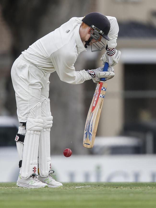 Northcote batsman Elliott Brandon-Jones digs in. Picture: Valeriu Campan