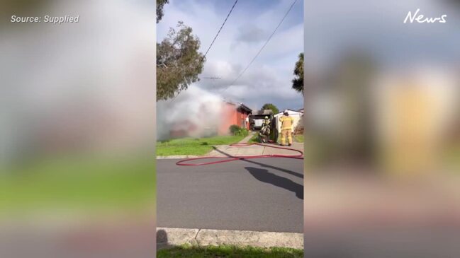 Crews battle Whittington house fire.