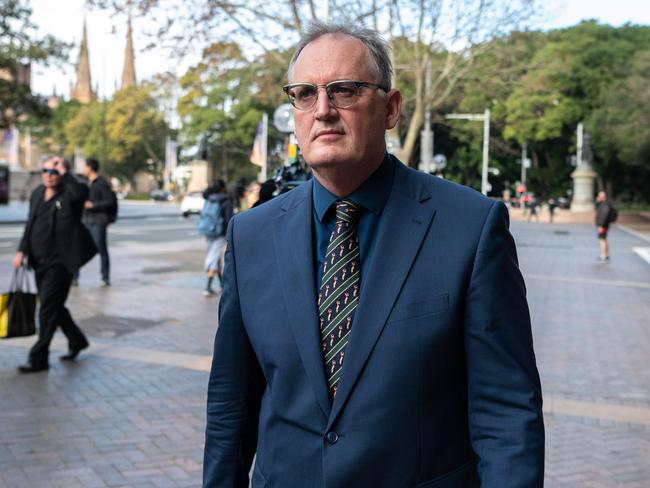 Hedley Thomas is seen during a break at the Supreme Court of New South Wales in Sydney, Tuesday, June 28, 2022. Chris Dawson, 73, a former Newtown Jets rugby league player, has pleaded not guilty to murdering his wife in January 1982. (AAP Image/Flavio Brancaleone) NO ARCHIVING