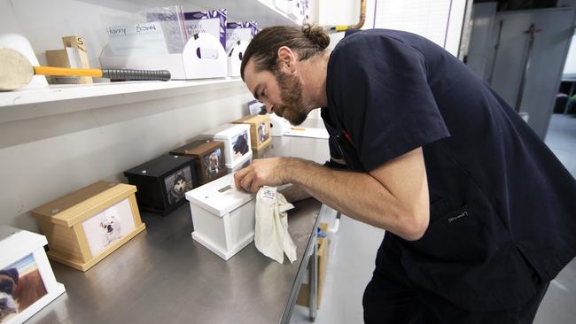 Pet Angel Cremation Manager Wade Gunnell takes his role to farewell pets with dignity very seriously. Picture: NIGEL HALLETT