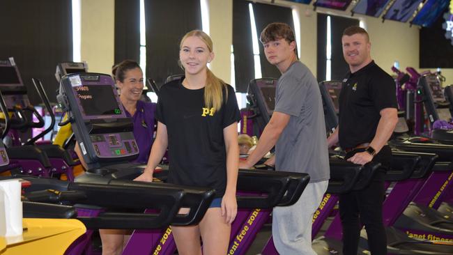 Team leader at Planet Fitness Thuringowa Jules Macneil with Holli Mythen, Xavier Lambert and Planet Fitness Far North Queensland Area Manager Daniel Moore. Picture by Nikita McGuire