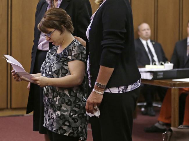 Michelle Knight speaks during the sentencing phase for Ariel Castro in a Cleveland courtroom.