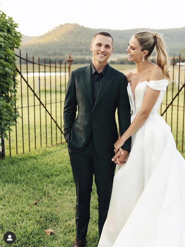 The pair wed at Krinkelwood Vineyard in Broke on February 18 surrounded by family and friends. Picture: Instagram