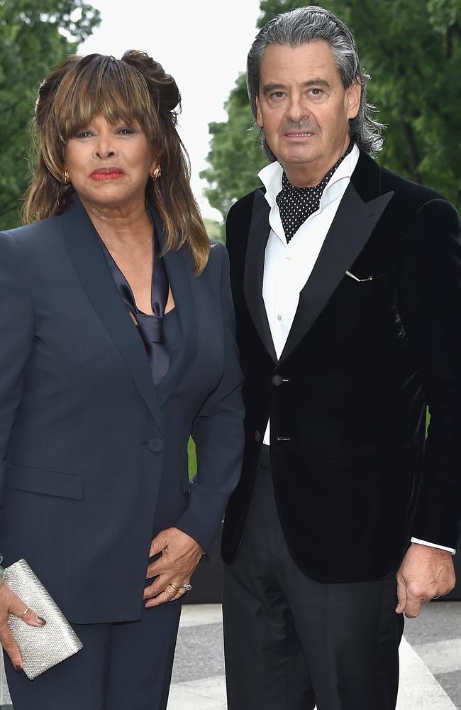 Tina Turner and her husband, Erwin Bach. Picture: Jacopo Raule/Getty Images for Giorgio Armani