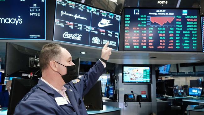 The S&amp;P 500 and technology-heavy Nasdaq Composite lost 5.3% and 9% in January in their worst month since March 2020. Picture: AFP