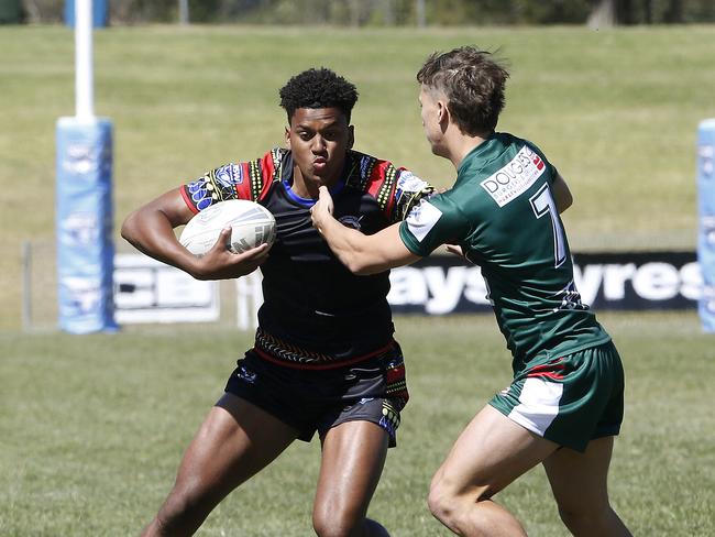 Harry Wililo from Africa United. Under 18 Boys Lebanon v Africa United. Harmony Nines Rugby League. Picture: John Appleyard