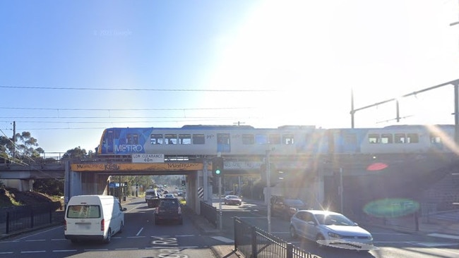 Buses are replacing trains on the Glen Waverley Line between Darling and Glen Waverley stations after a truck drove into the Warrigal Rd bridge near Holmesglen. Picture: Google Maps