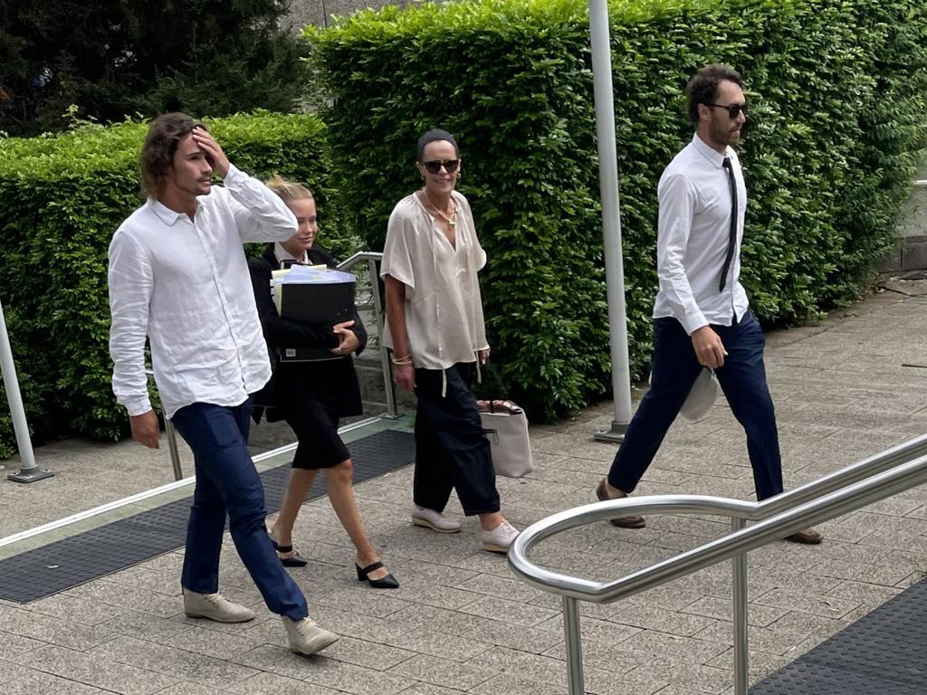 NRL star Nicho Hynes (left) accompanied his mum Julie to court on Wednesday. Picture: Fiona Killman