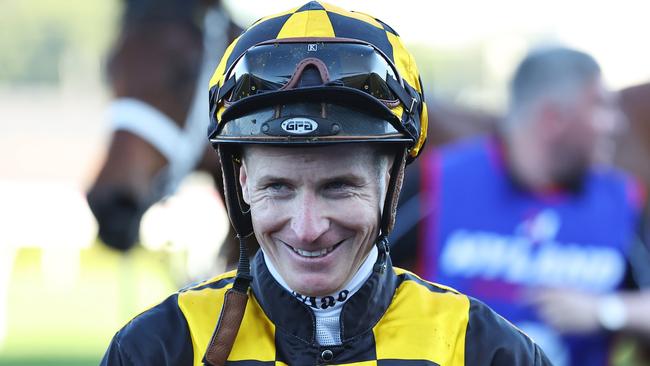 James McDonald was all smiles after winning the Show County Quality aboard Joliestar at Randwick on Saturday. Picture: Jeremy Ng/Getty Images