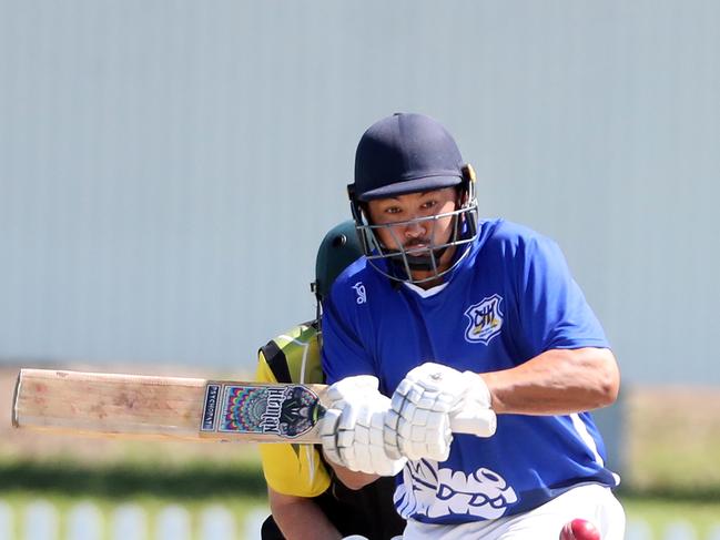 Local Cricket between Coomera (batting) and Southport at Oxenford. Photo of Benji Lee. Photo by Richard Gosling