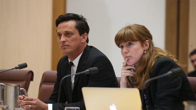 Paul Oosting and Alice Drury from Get up appearing at a Joint Standing Committee on Electoral Matters, an Inquiry into and report on all aspects of the conduct of the 2016 Federal Election and matters related thereto, at Parliament House in Canberra.