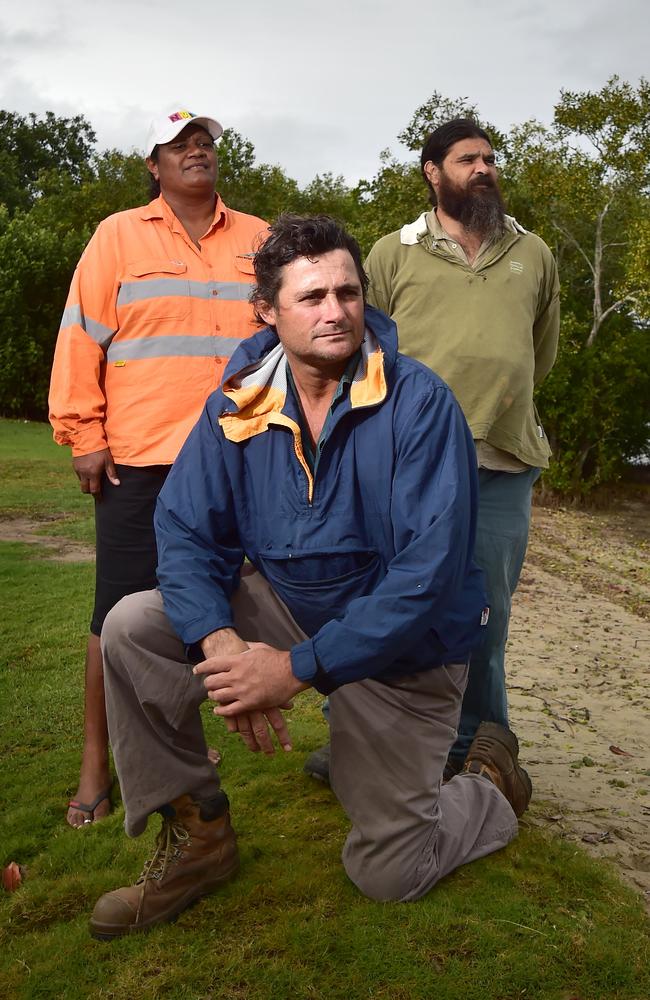 The Kabi Kabi people have had a long history in fighting for the protection of cultural heritage sites on the Sunshine Coast, including the ancient Shell Midden sites in and around Muller Park in Bli Bli. (L-R) Bridgette Davis, Kerry Jones and Sean Fresser. FILE PHOTO