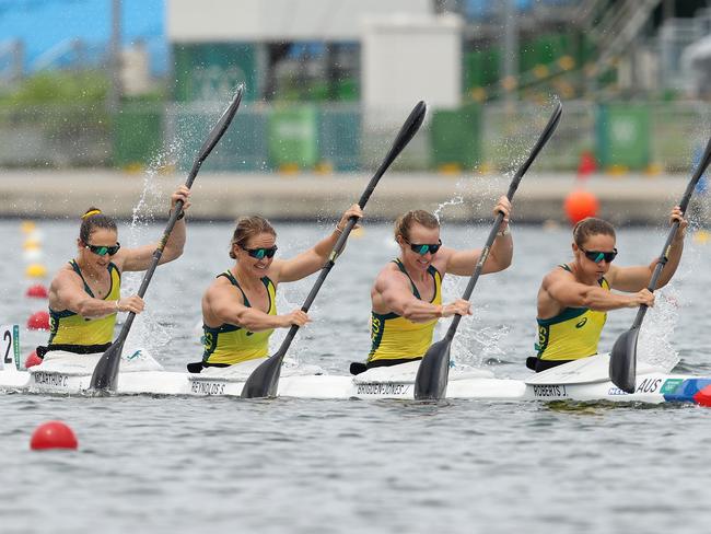 Australia’s kayak four 500m crew. Picture: Getty Images