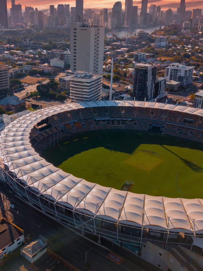 Aerial view of The Gabba stadium. Picture: TEQ