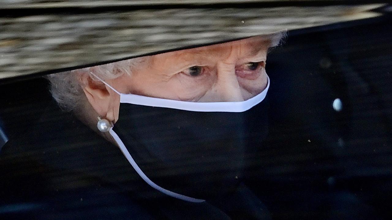 Queen Elizabeth travels to attend the funeral of Prince Philip, Duke of Edinburgh on April 17, 202. Picture: Pool/Max Mumby/Getty Images.