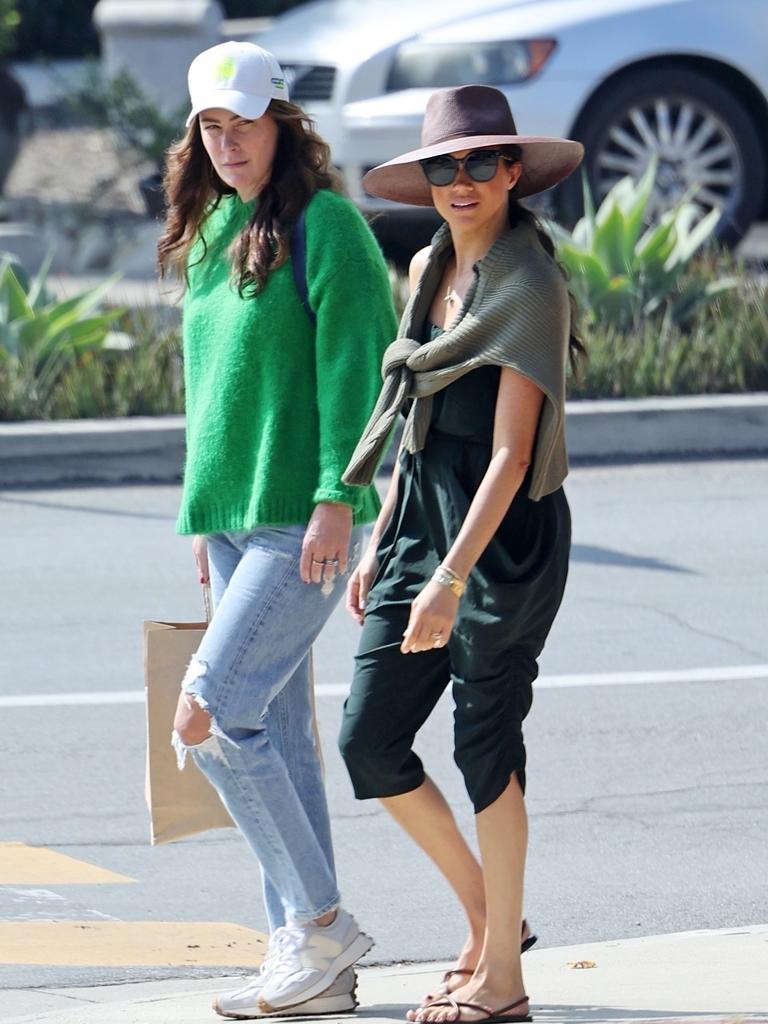 Meghan was joined by a friend for the outing. Picture: Backgrid Australia